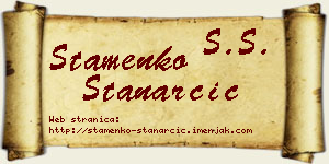 Stamenko Stanarčić vizit kartica